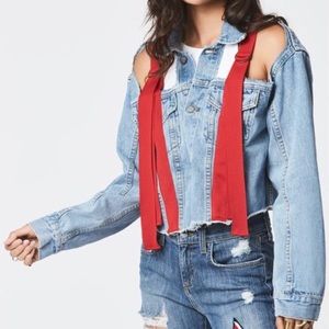 LF Denim Red Strap Jean Jacket